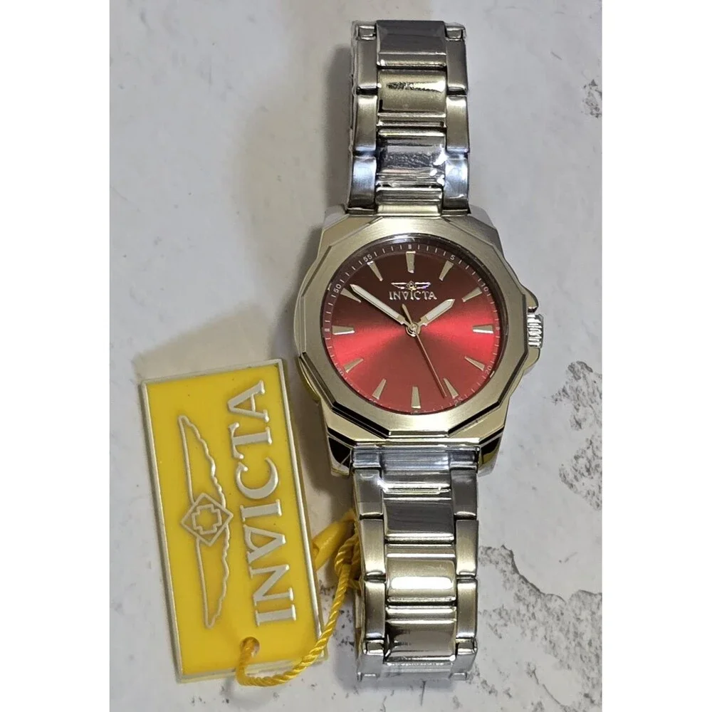 Invicta Speedway Facetio Women's Watch 34mm Red Dial Steel 50997 Brand New